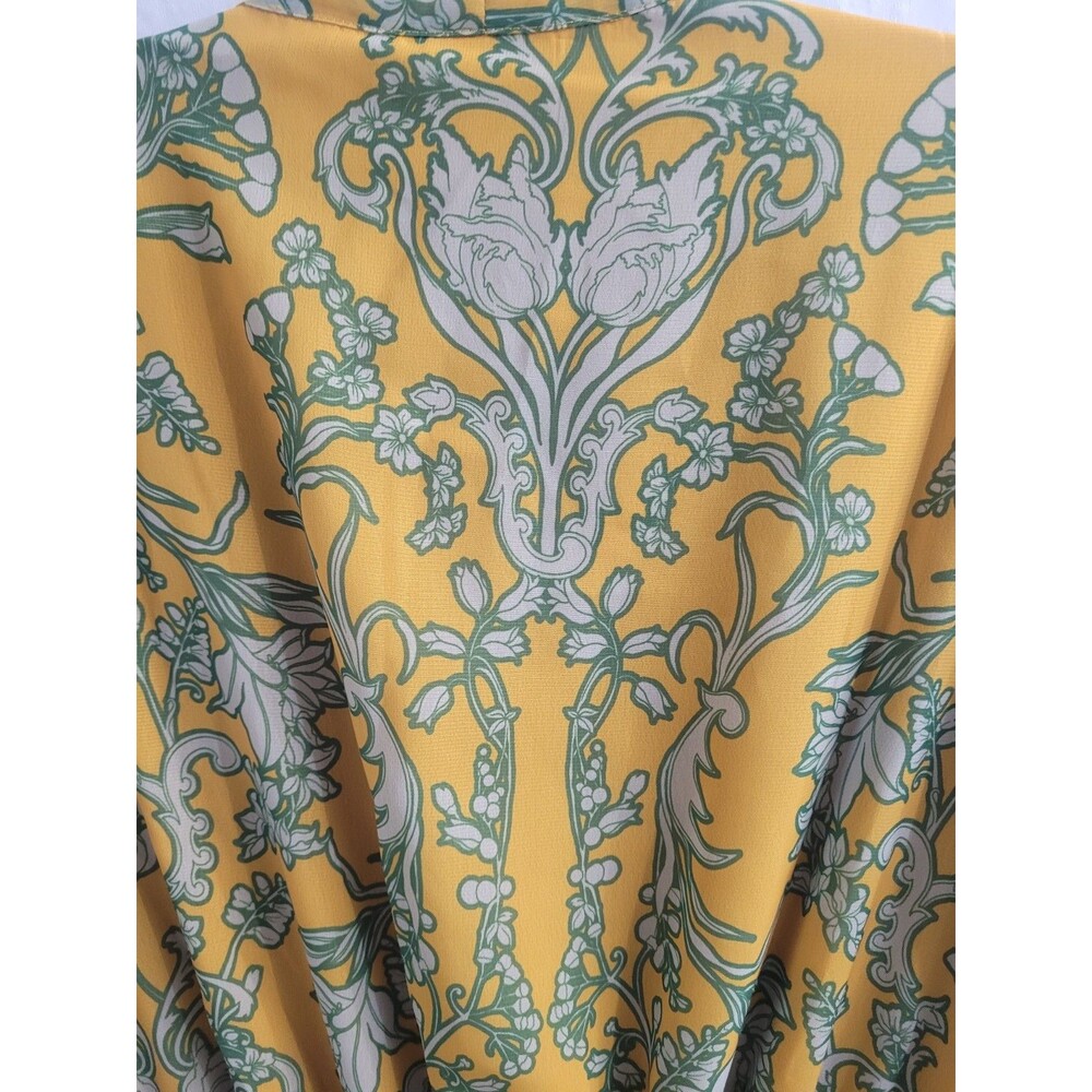 Hermoza Lee Collar Neck Dress M Saffron Floral Tie Neck Long Sleeve NWT $248 - Picture 11 of 11